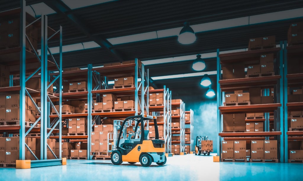 Forklifts in action